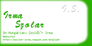 irma szolar business card